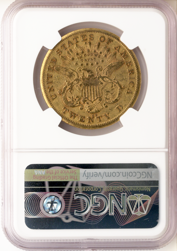 1876-CC $20 Liberty NGC XF45 CAC