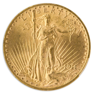 1911-S $20 Saint Gaudens CACG MS64