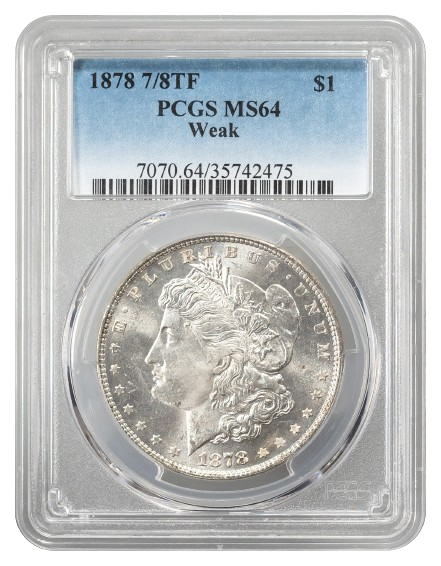 1878 7/8 Tail Feathers Morgan $1 PCGS MS64 Weak