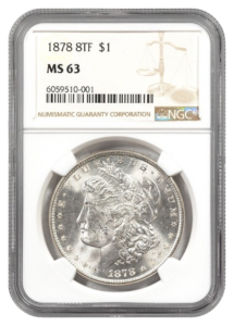 1878 8 Tail Feathers Morgan $1 NGC MS63