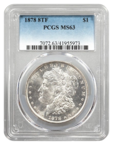 1878 8 Tail Feathers Morgan $1 PCGS MS63