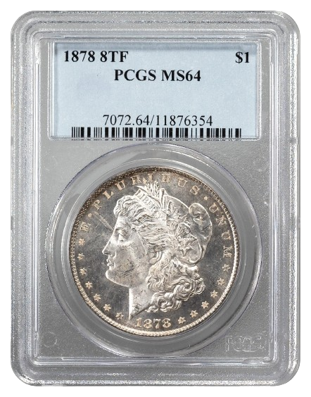 1878 8 Tail Feathers Morgan $1 PCGS MS64