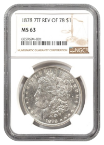 1878 7 Tail Feathers Rev 1878 Morgan $1 NGC MS63