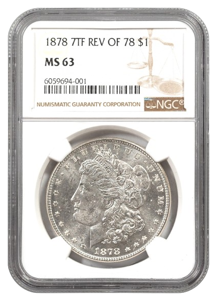 1878 7 Tail Feathers Rev 1878 Morgan $1 NGC MS63