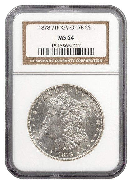 1878 7 Tail Feathers REV 1878 Morgan $1 NGC MS64
