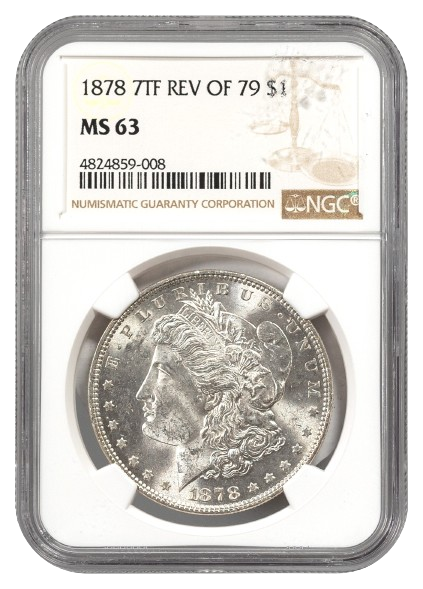 1878 7 Tail Feathers Rev 1879 Morgan $1 NGC MS63