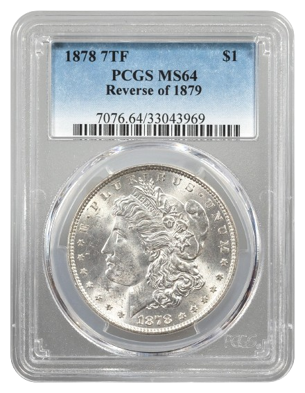 1878 7 Tail Feathers Rev 1879 Morgan $1 PCGS MS64