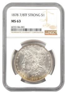 1878 7/8 Tail Feathers Morgan $1 NGC MS63 Strong