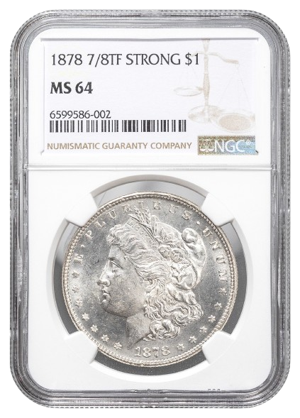 1878 7/8 Tail Feathers Morgan $1 NGC MS64 Strong