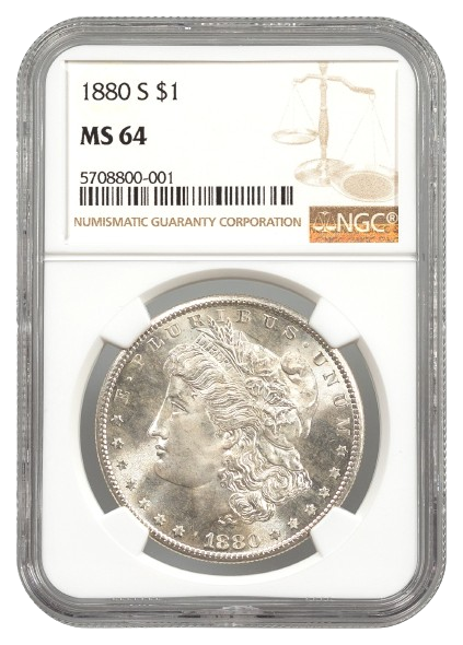 1880-S Morgan $1 NGC MS64