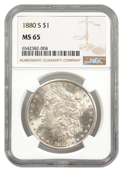 1880-S Morgan $1 NGC MS65