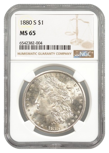 1880-S Morgan $1 NGC MS65