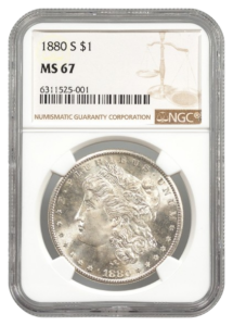 1880-S Morgan $1 NGC MS67