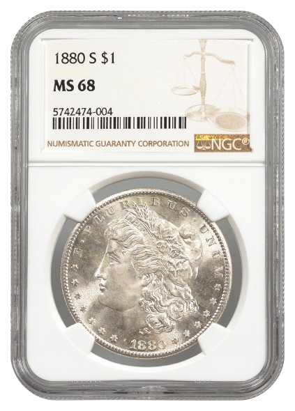 1880-S Morgan $1 NGC MS68