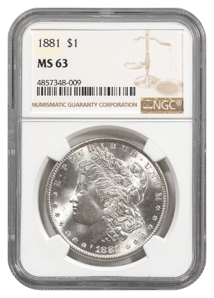 1881 Morgan $1 NGC MS63