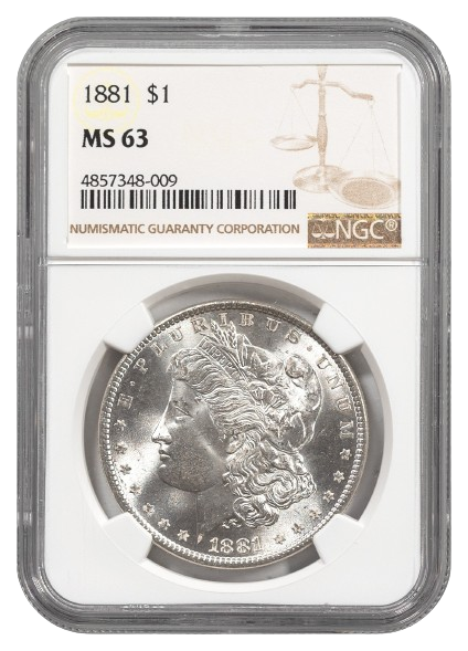 1881 Morgan $1 NGC MS63