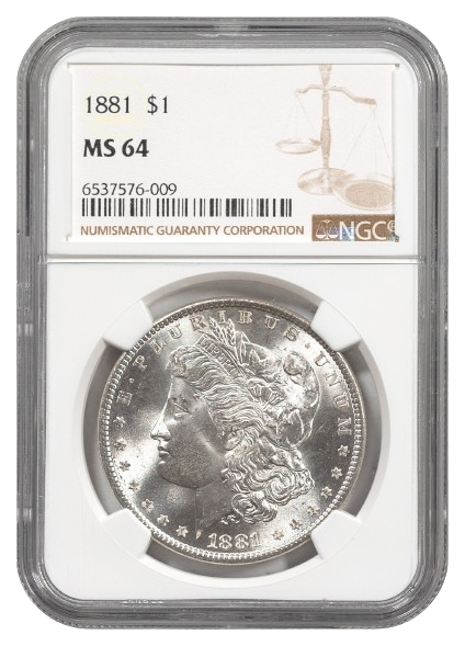 1881 Morgan $1 NGC MS64