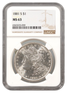 1881-S Morgan $1 NGC MS63
