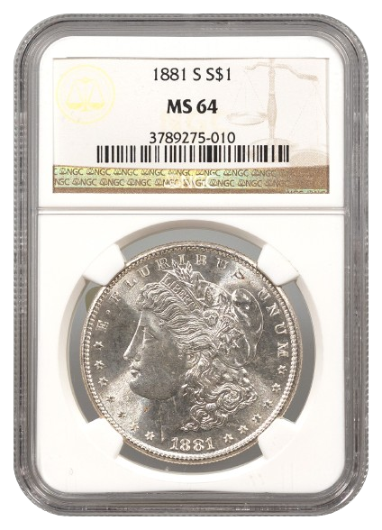 1881-S Morgan $1 NGC MS64
