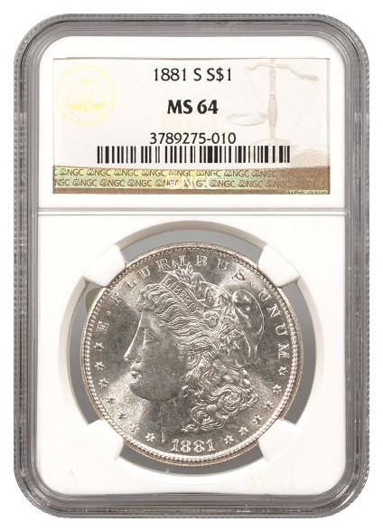 1881-S Morgan $1 NGC MS64