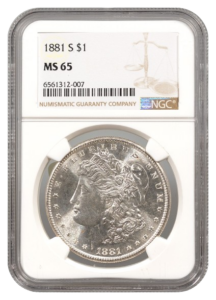 1881-S Morgan $1 NGC MS65
