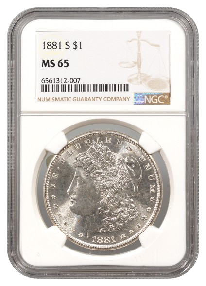 1881-S Morgan $1 NGC MS65