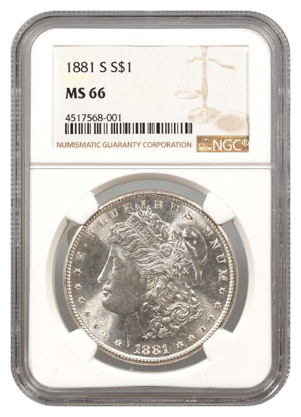 1881-S Morgan $1 NGC MS66
