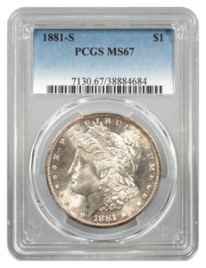 1881-S Morgan $1 PCGS MS67