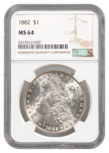 1882 Morgan $1 NGC MS64