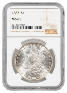 1882 Morgan $1 NGC MS65