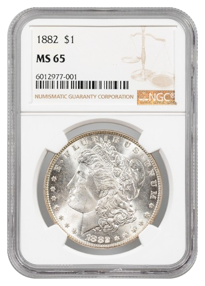 1882 Morgan $1 NGC MS65