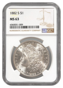 1882-S Morgan $1 NGC MS63