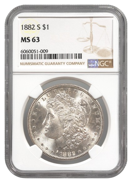 1882-S Morgan $1 NGC MS63