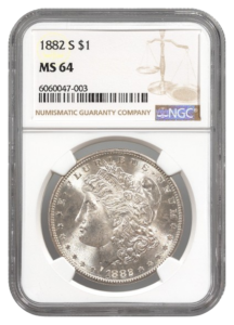 1882-S Morgan $1 NGC MS64