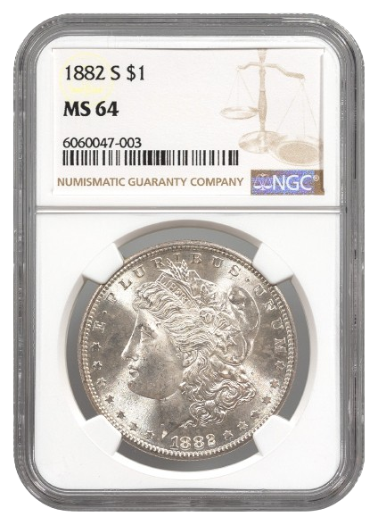 1882-S Morgan $1 NGC MS64