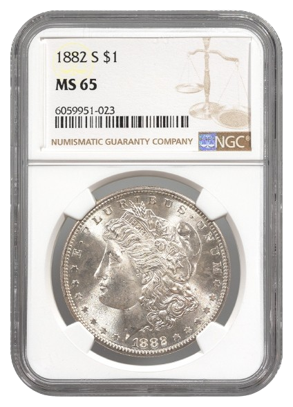1882-S Morgan $1 NGC MS65