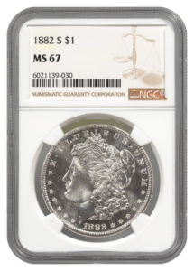 1882-S Morgan $1 NGC MS67