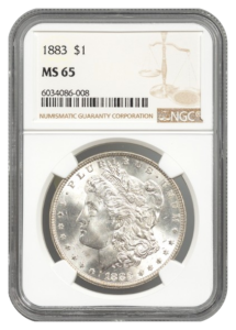 1883 Morgan $1 NGC MS65