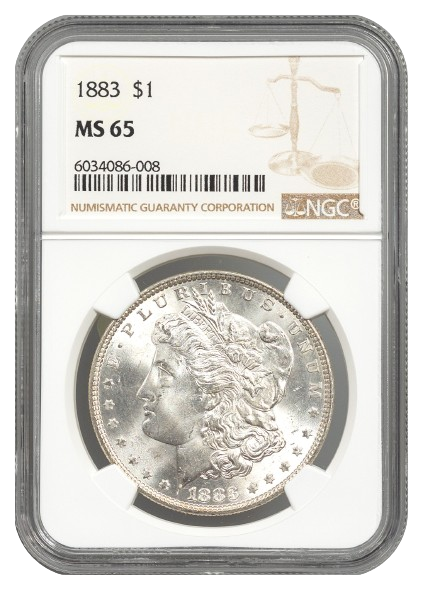 1883 Morgan $1 NGC MS65