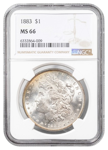 1883 Morgan $1 NGC MS66
