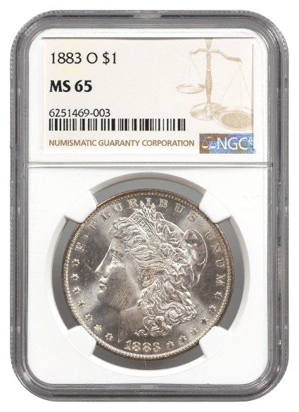 1883-O Morgan $1 NGC MS65
