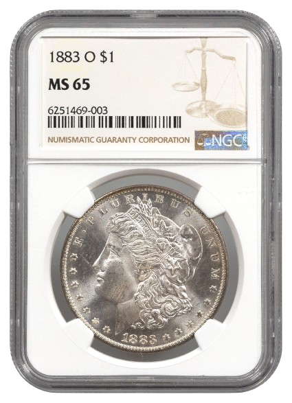 1883-O Morgan $1 NGC MS65