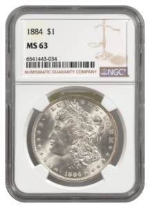 1884 Morgan $1 NGC MS63