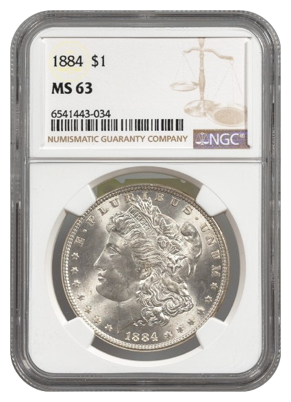 1884 Morgan $1 NGC MS63