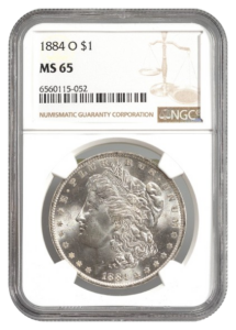 1884-O Morgan $1 NGC MS65