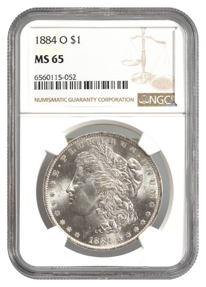 1884-O Morgan $1 NGC MS65