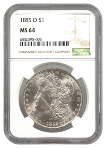 1885-O Morgan Dollar Obverse Slab MS64