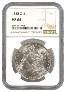 1885-O Morgan $1 NGC MS66