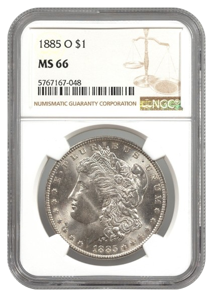 1885-O Morgan $1 NGC MS66