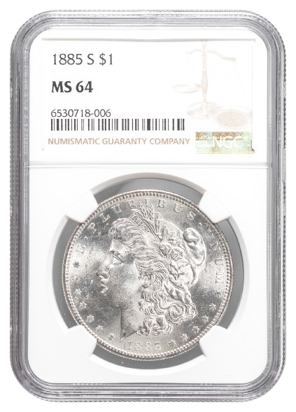 1885-S Morgan $1 NGC MS64